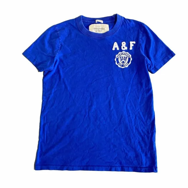 Abercrombie & Fitch A&F Graphic T-Shirt Size S Blue Muscle Fit