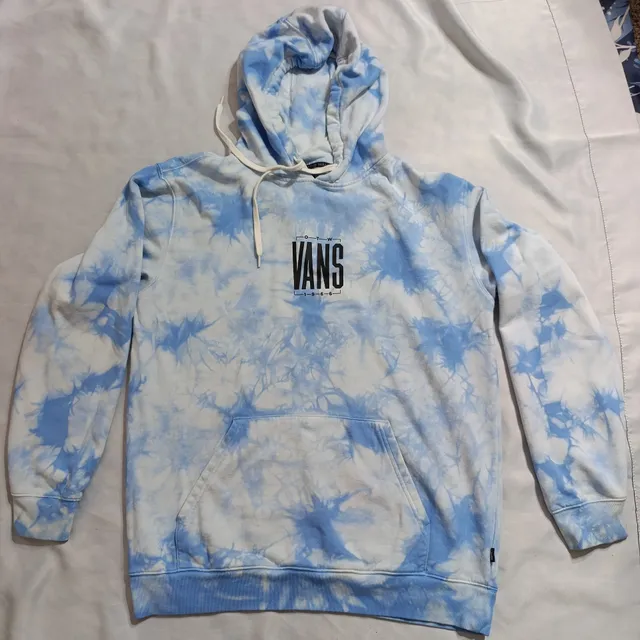 Vans OTW Hoodie Sweatshirt Size Large Blue White Tie Dye