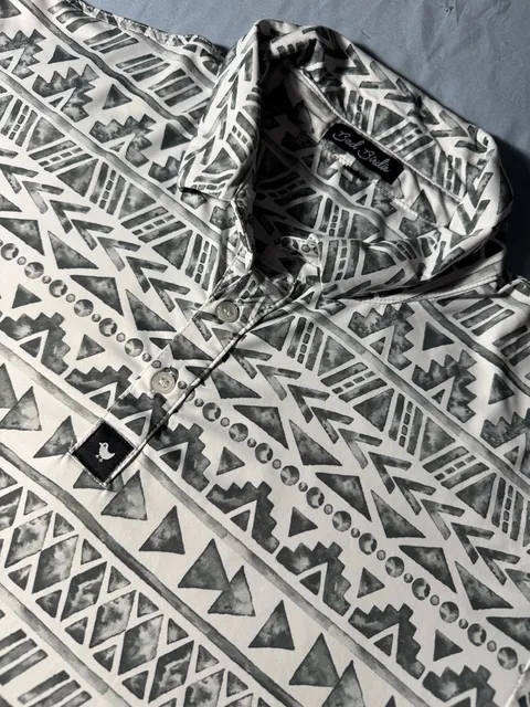 Bad Birdie Aztec Geometric Golf Polo Size XXL