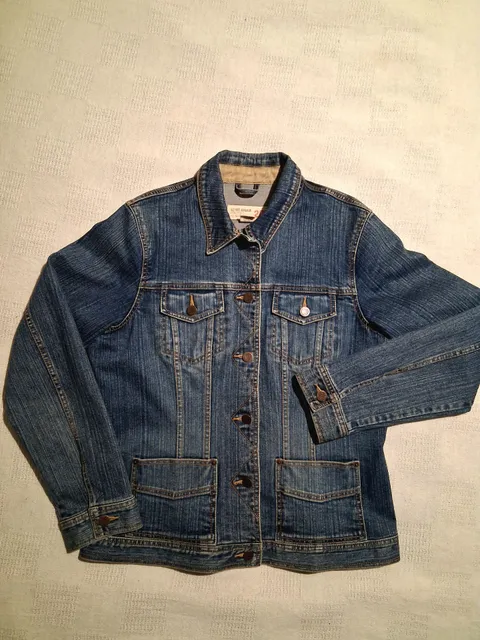Eddie Bauer Denim Jacket Size L Blue Cotton Blend