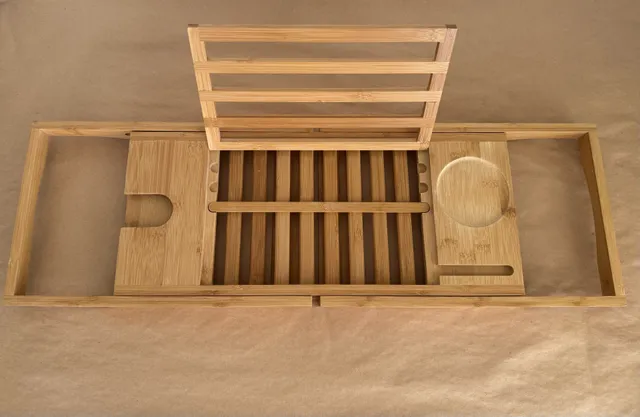 Bamboo Expandable Bathtub Caddy Tray