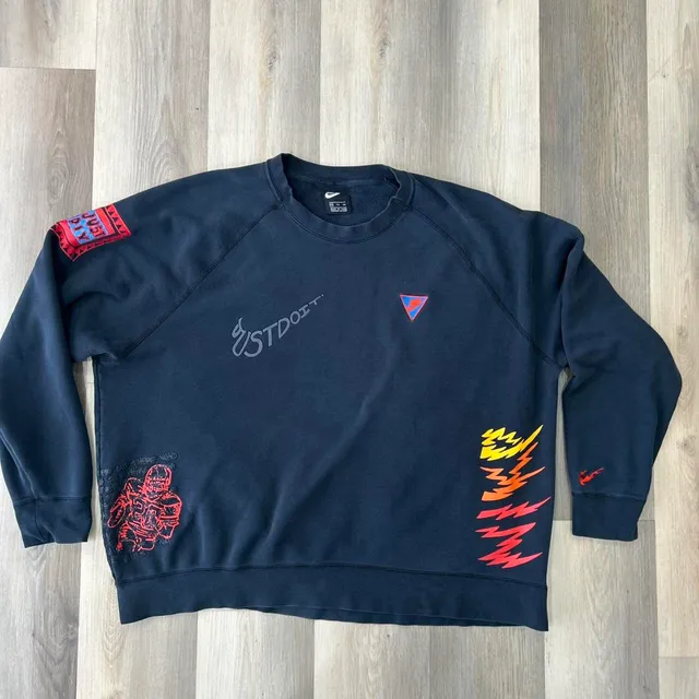 Nike NSW Graffiti Print Pullover Sweatshirt Size XXL Black