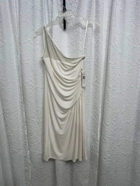 NWT Lauren Ralph Lauren One Shoulder White Evening Dress Size 10 Ruched