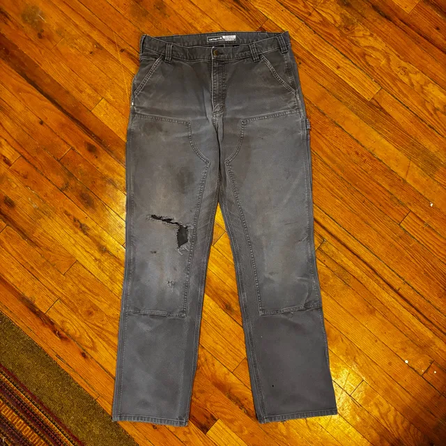 Carhartt 103334 Double Knee Work Pants 36x36 Relaxed Fit DISTRESSED