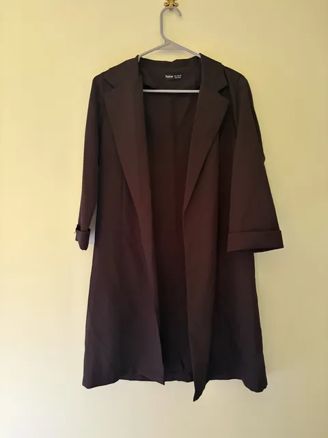 SHEIN Open Front Long Blazer Size S