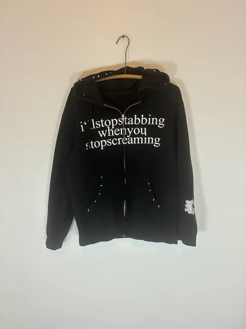 Chiodos Spiked Zip-Up Emo Band Hoodie Black