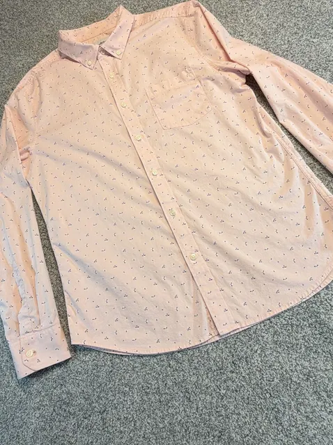 Goodfellow & Co Men’s Large Slim Fit Pink Print Long Sleeve Button Down Shirt