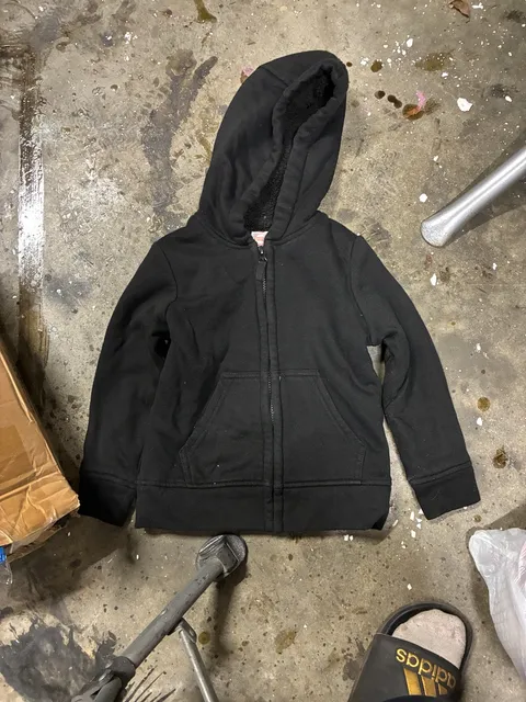 Wonder Nation Sherpa Lined Zip Hoodie Size XS 4-5 Black