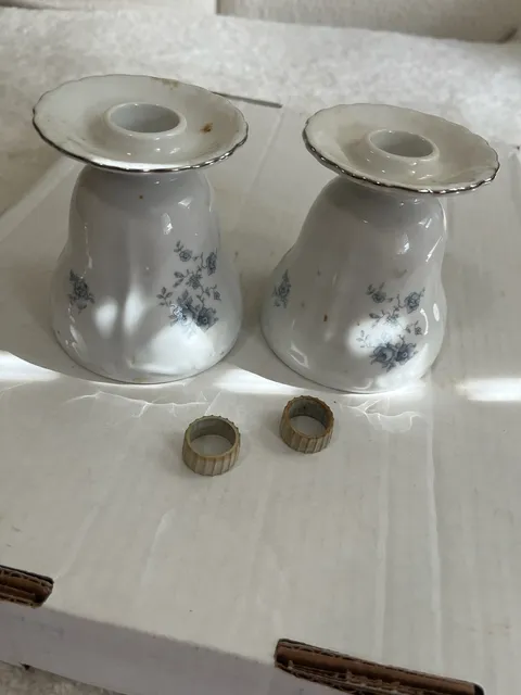 Johann Haviland Bavaria Germany Porcelain Candlestick Holders Set