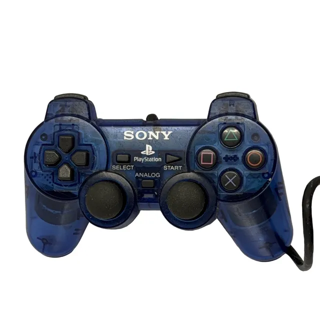 Sony DualShock 2 SCPH-10010 Game Controller PS2 Wired Translucent Blue