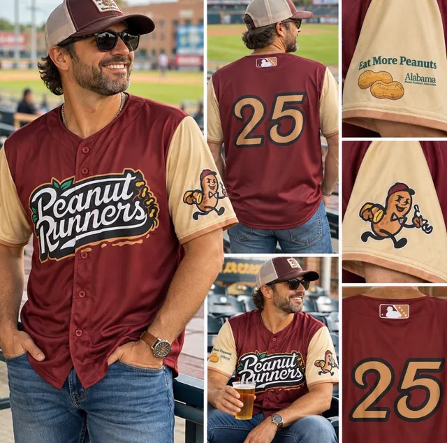 Alabama Peanut Runners Jersey 2025 Stadium Giveaway #25 L Montgomery Biscuits