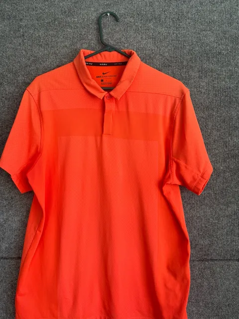 Nike Zonal Cooling Golf Polo Shirt Size L Orange