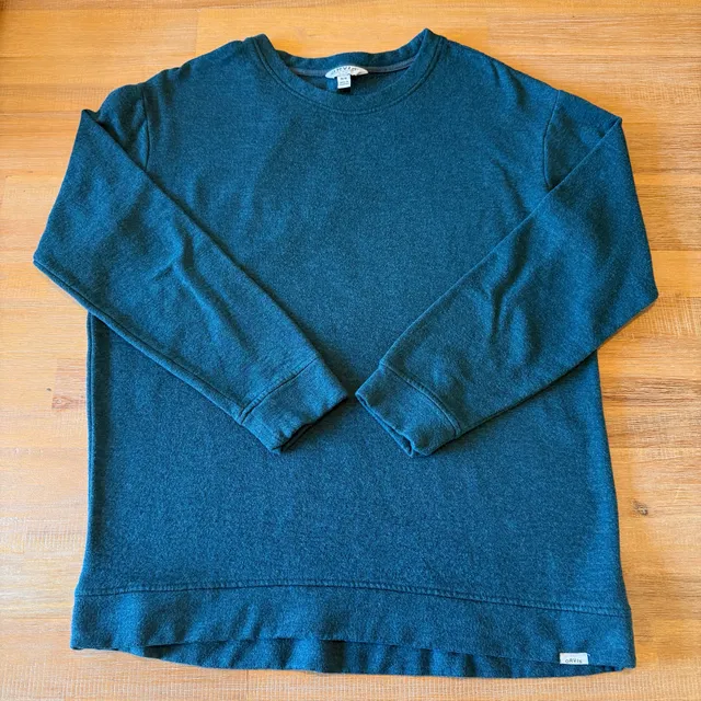 Orvis Classic Collection Fleece Sweatshirt Teal Green Pullover Top Medium M