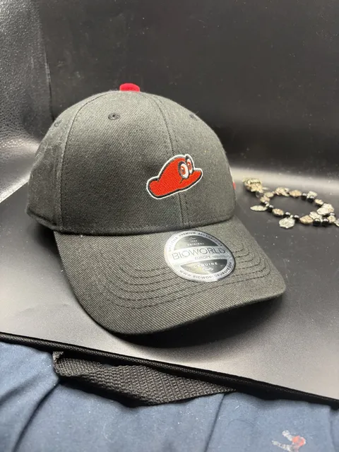 Bioworld Super Mario Odyssey Cappy Snapback Hat Black Red