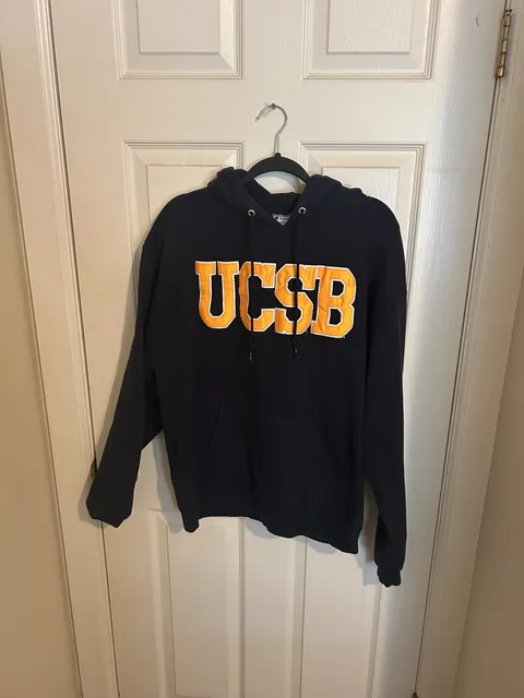 Champion UCSB Hoodie Size L Navy Blue Collegiate Applique