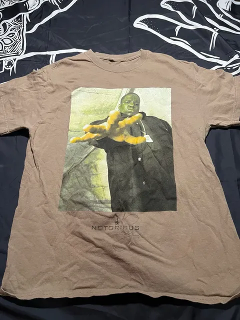 The Notorious B.I.G. Biggie Smalls Brown Graphic T-Shirt Size Medium