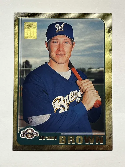 2001 Topps 50Th Anniversary Brant Brown #408 Gold Foil /2001 Milwaukee Brewers
