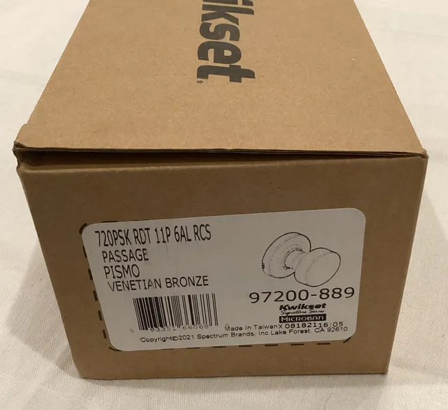 Kwikset 720PSKRDT Pismo Passage Door Knob Set 97200-889 NEW IN BOX