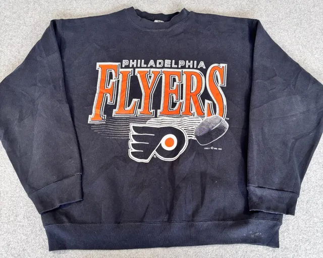 Logo 7 Philadelphia Flyers Sweatshirt 1992 Black Hockey Pullover