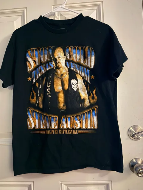 Ripple Junction WWE Stone Cold Steve Austin T-Shirt Size M Black Cotton
