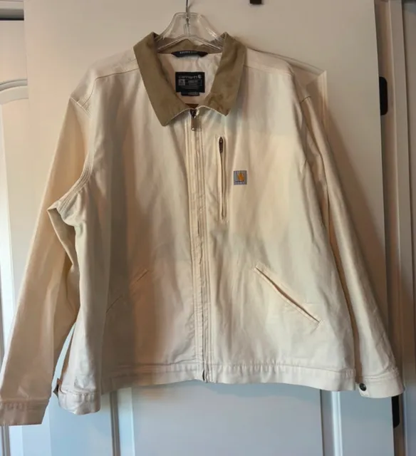 Carhartt Detroit Jacket Size XXL Natural Canvas Rugged Flex