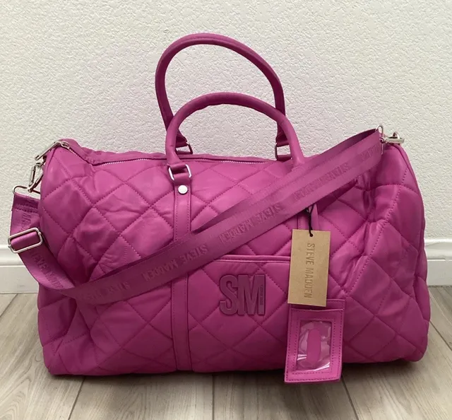 Steve Madden Mulberry BSpeedy Puffy Overnight Bag W Shoulder Strap NWT