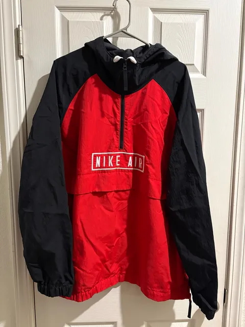 Nike Air Anorak Jacket Black Red Size L