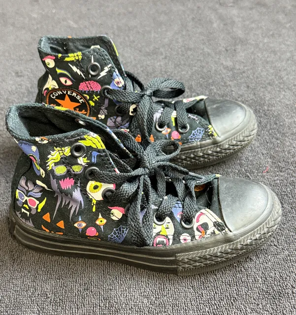 Converse Chuck Taylor All Star Size 10.5 Halloween Monsters Black