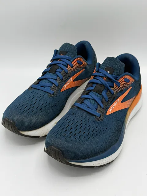 Brooks Ghost 16 Mens 7.5 D Running Shoes Navy Blue Orange Athletic Sneakers