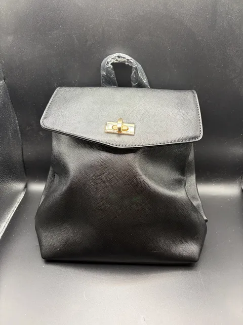 Vanessa Williams Black Saffiano Leather Convertible Mini Backpack Purse