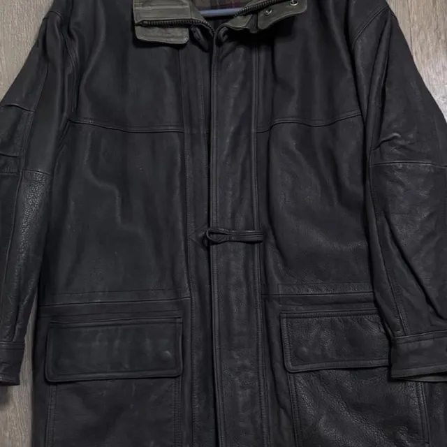 Mirage Leather Jacket Size L Brown Suede Collar Plaid Lined