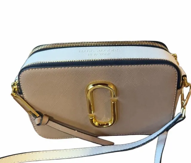 Marc Jacobs The Snapshot Camera Crossbody Bag Beige White