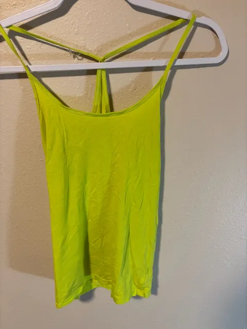 Forever 21 Essentials Tank Top Size L/G Neon Yellow Racerback
