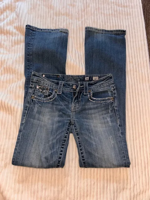 Miss Me JES161B3L Bootcut Jeans Size 26x33 Embellished Pocket