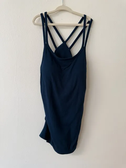 Sweaty Betty Tank Top Size S Navy Blue Caged Straps