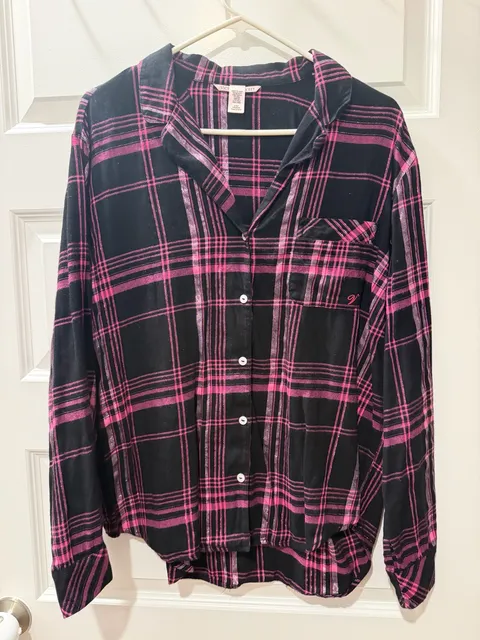 Victoria's Secret Flannel Plaid Pajama Top Size L