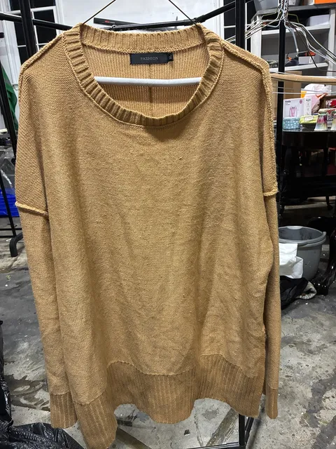 FASHION Sweater Size XL Camel Brown Knit Pullover