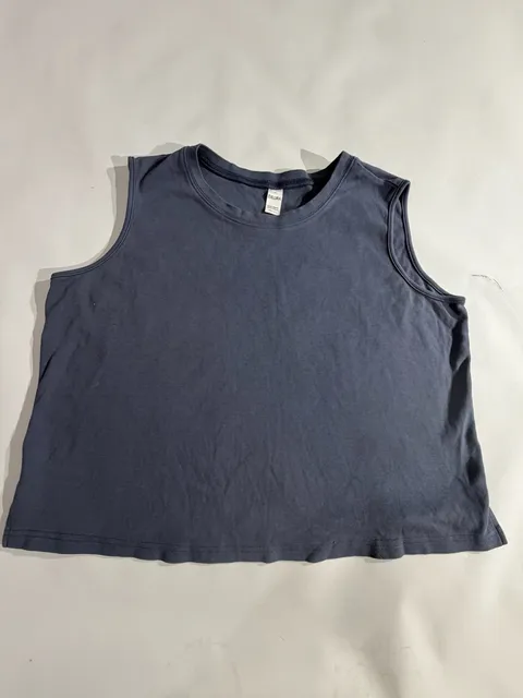 Exlura Slate Blue Crewneck Sleeveless Crop Tank Top Size L