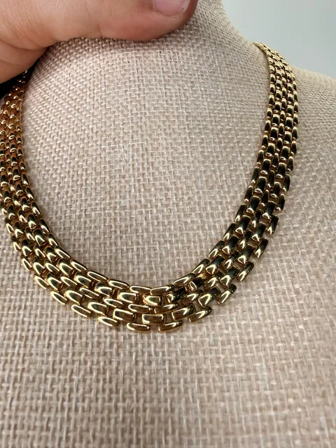 Vintage Gold Tone Link Necklace 16 Inch