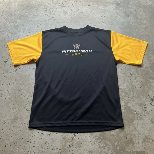 Pittsburgh Pirates T-Shirt Black Yellow Short Sleeve Athletic