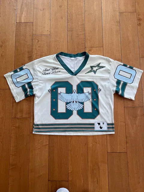 Vie Riches Dove Jersey Size M White Green 00