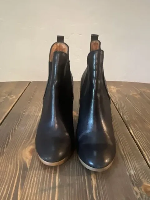Coach Farrah Wedge Booties Black Leather