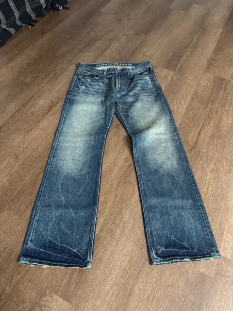 American Eagle Denim Jeans Blue Distressed Bootcut