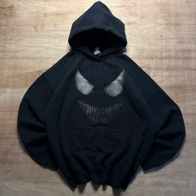 Marvel Venom Black Faded Graphic Hoodie Men’s XL Oversized