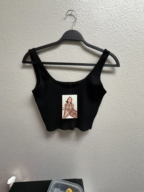 Naked Wardrobe Ribbed Crop Tank Top Black