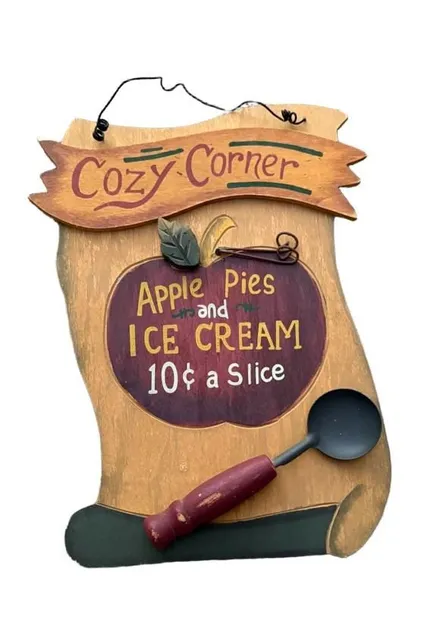 Cozy Corner Apple Pies and Ice Cream Wooden Sign