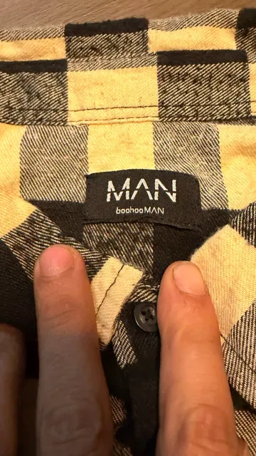 BoohooMAN Buffalo Plaid Flannel Button-Down Shirt Yellow Black