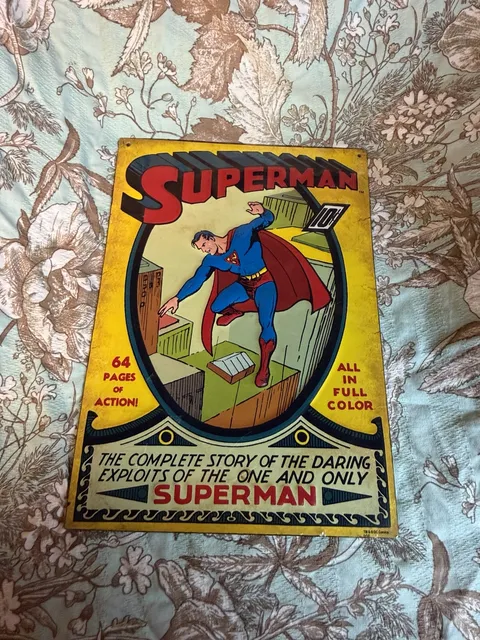 Open Road Brands Superman Comic Tin Sign 9.07x13 New