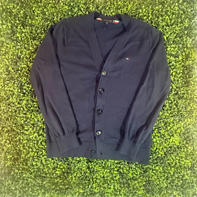 Tommy Hilfiger Cardigan Sweater Size M Navy Blue Cotton