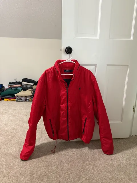 Polo Ralph Lauren Jacket Size XXL Red Full Zip Windbreaker